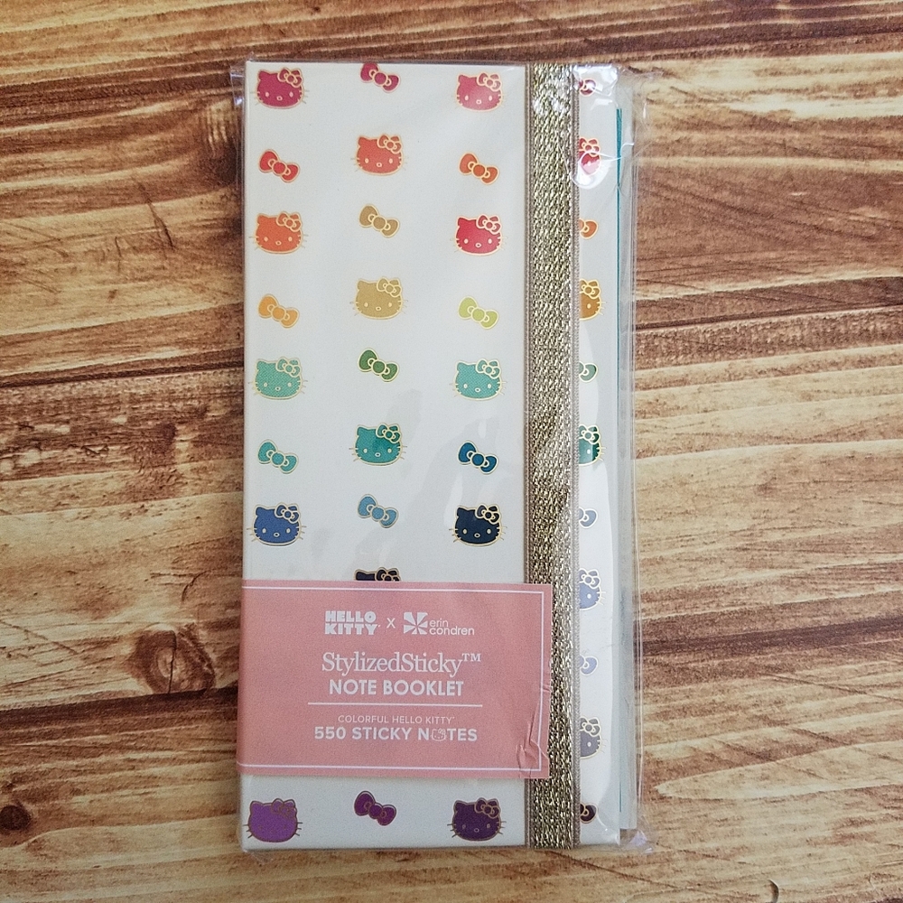 Hello Kitty Erin Condren Note Booklet Sticky Notes Flags Rainbow Sanrio NEW